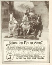 1913 Horse Drawn Fire Engine Photo Original Ad Hartford Insurance picture