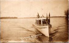 Real Photo Postcard Twin City Boat Ingall's Motor Boat Company Crosby, Minnesota picture