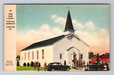 Carlisle PA-Pennsylvania, New Post Chapel, Religion, Vintage c1943 Postcard picture