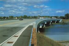 Postcard MI Manistique River Bridge Water Tower Cars U.S. 2 Schoolcraft County picture