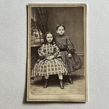 Antique CDV Photograph Adorable Little Girl & Boy In Dress Providence RI picture