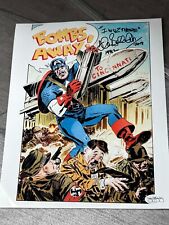 Allen Bellman Signed Captain America Vs Invaders Art Photo w RARE  INSCRIPTIONS picture