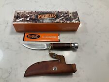 Marbles USA Stacked Leather Handled Plainsman Knife Pristine Condition With Box picture