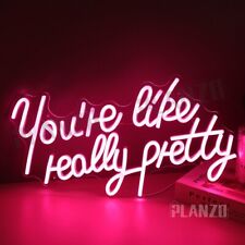 Planzo You're Like Really Pretty Pink Led Neon Light Sign for Girls Bedroom USB picture