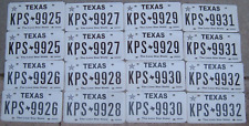 One TEXAS  license plate  excellent condition Pairs available picture