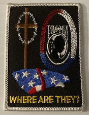 Vietnam POW MIA Where Are They? Patch 3 1/2” X 2 1/2” Embroidered Patch picture