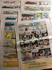 1968 “The Flintstones” [Lot of 9] Canada Newspaper Weekly Comic Strip 15.5x11.5” picture