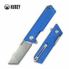 Kubey Avenger EDC Folding Knife Blue G10 Handle D2 Tanto Plain Edge KU104C picture