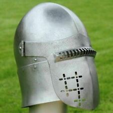 Custom SCA HNB 18 Gauge Steel Medieval Tournament Bascinet Helmet picture