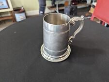 Large Antique Cast Pewter Mug with Intricate Handle picture