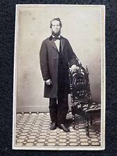 Antique Hannibal Missouri MO Man Fancy Back Stamp Civil War CDV Photo Card picture