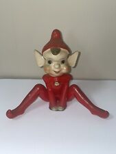 Vintage THAMES Red Painted Porcelain Sitting Elf Figurine MCM Made in Japan picture