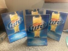 New Lot Of 4 Miller Lite Bar Table Advertising Stands 4x6 Display  picture