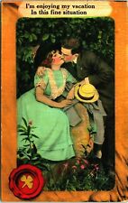 Comic Romance I'm Enjoying My Vacation 1910s Unused UNP Postcard picture