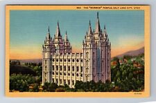 Salt Lake City UT-Utah, Historic 1893 Mormon Temple, Antique Vintage Postcard picture
