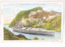 Postcard Linen Panama Canal Zone HMS Nelson canal zone postmark & stamp picture
