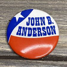 Vintage John B Anderson Round Button Pin Red White Blue  picture