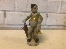 Antique Old Man Holding Umbrella and Duck German Porcelain Figurine picture