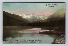 Boulder CO-Colorado, Silver Lake, Arapahoe Peaks, Antique Vintage Postcard picture