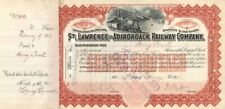 William Seward Webb - St. Lawrence and Adirondack Railway - Stock Certificate -  picture