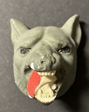 Vintage Chalkware Wolf Head Figure Wall Art ~ Scary Woof Head picture