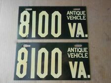 VA Virginia Antique Vehicle 8100 License Plate Pair Original Set Tags YOM picture
