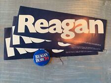 Ronald REAGAN Unused 3 Sticker 1984 Presidential Campaign 1 Reagan/Bush 84 Pin picture