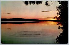 Waverly Ohio 1960s Greetings Postcard Lake White At Sunset  picture