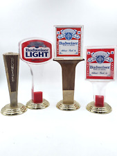 Lot of 4 Vintage Budweiser / BudLight Tap Handle Wooden Acrylic Lucite picture