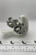 Figurine Bird in White and Silver Ceramic picture