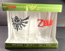 Nintendo The Legend of Zelda 16oz Pint Drinking Glass Set of 2 New In Box picture