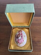 VINTAGE 1977 ROYAL BAYREUTH BONE CHINA EASTER EGG IN BOX GIRL WITH DOG GERMANY picture