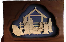 Wooden Wall Art Carved 3D Nativity Scene picture