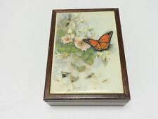 Vintage Kimberly Enterprises Graphic Art Tiles Wooden Jewelry Trinket Box picture