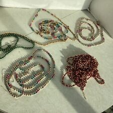 Vintage Christmas Assorted Color Mercury Glass Bead Garland Large Lot 552