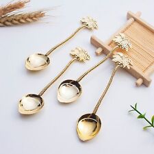 Teaspoon Set of 6 pcs Golden Stainless Steel High Quality Palm Design Gift Box picture