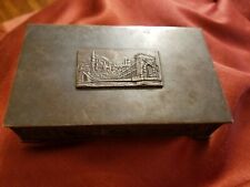 Vintage Hungarian Budapest landmark metal relief box SIGNED Ivan picture