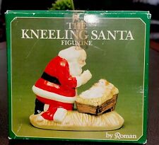 Vtg Kneeling Santa Christmas Figurine Praying Over Baby Jesus 1988 Vintage picture