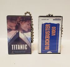 Titanic Blockbuster Video set VHS  Blu Ray  classic Keychain  picture