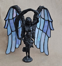 Vintage Art Nouveau Stained Glass Fairy Figurine Cast Iron picture