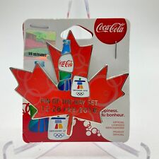 Coca Cola 2010 Vancouver Winter Olympics Pin Maple Leaf Pin of the Day Set picture