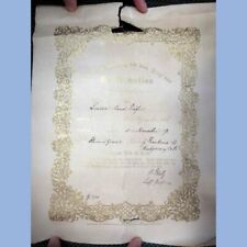 1873 antique CONFIRMATION CERT montgomer co pa RAFER picture