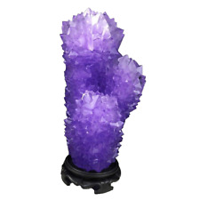 5.5LB lavender alunite quartz Crystal indoor decorations+wood base picture