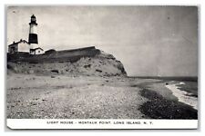 Montauk LI NY - MONTAUK POINT LIGHTHOUSE ~ Light house Shore beach & cliff picture