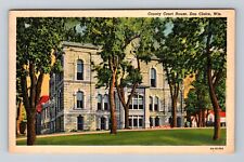 Eau Claire WI-Wisconsin, County Court House, Antique Souvenir Vintage Postcard picture