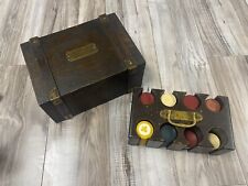 Quartersawn Oak Poker Chip Caddy and Storage Box Poker Coins Included picture