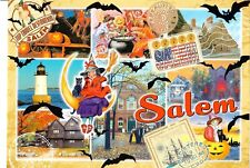 NEW Postcard 4x6 Salem Massachusetts Multi-view Halloween Witch Lighthouse Bats picture