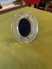 Vintage Small 5” Waterford Crystal Oval Picture Frame W Easel Back Seahorse Mark picture