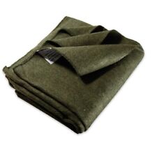 Military Surplus Large Olive Drab Green Wool Blanket  picture