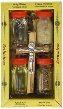 Holy Land Set 5 in 1 Olive Wood Cross Set with 3 Bottles - Oil, Jordan picture